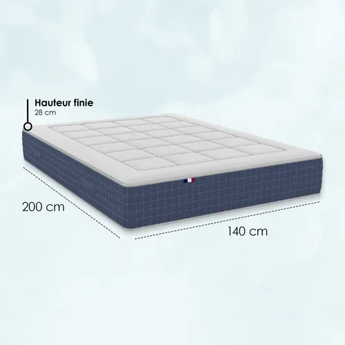 Matelas Ressorts Ensaches 140x200 cm King Style Accueil Mémoire De Forme, Confort Ferme
