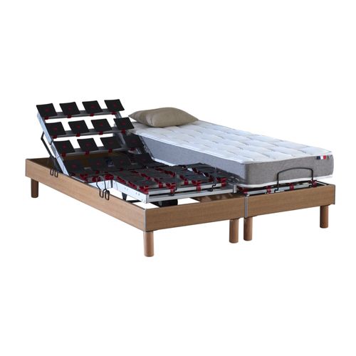 Lit Électrique Relaxation à Plots + Matelas Mousse Hr35 160x200 Cm