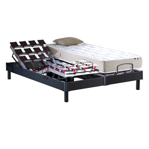 Lit Électrique Relaxation à Plots + Matelas 100% Latex 180x200 cm