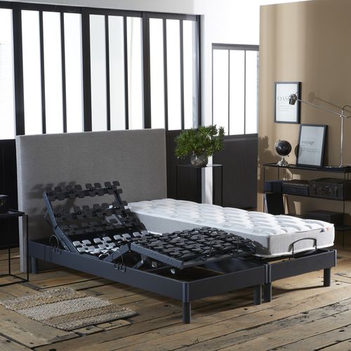 Lit Électrique De Relaxation Multi Lattes + Matelas Mousse 35hr 160x200