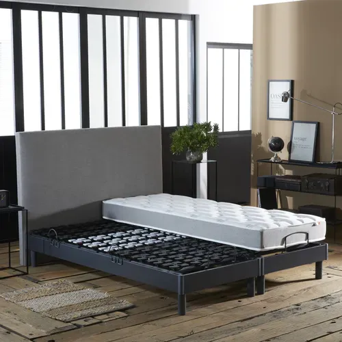 Lit Électrique De Relaxation Multi Lattes + Matelas Mousse 35hr 160x200
