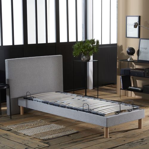 Lit électrique Relaxation Lattes + Matelas Mousse Mémoire De Forme X190gris Clair 90 X190