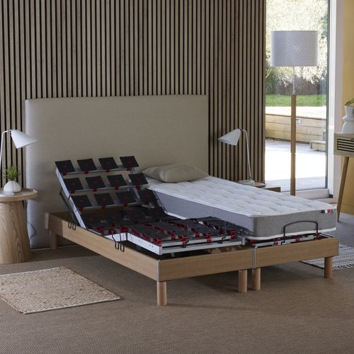 Achat Ensemble Matelas et Sommier - Marron pas cher