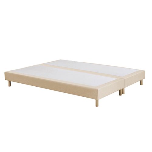 Ensemble Matelas Ressorts 180x200 cm Mousse Supraform Sommier Tapissier 2x90x200 Tête De Lit Beige