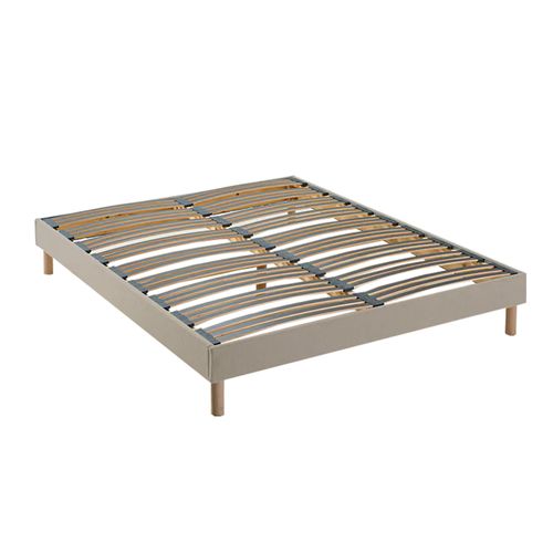 Pack Matelas Ressorts Sommier Beige Couette Oreillers 140x200