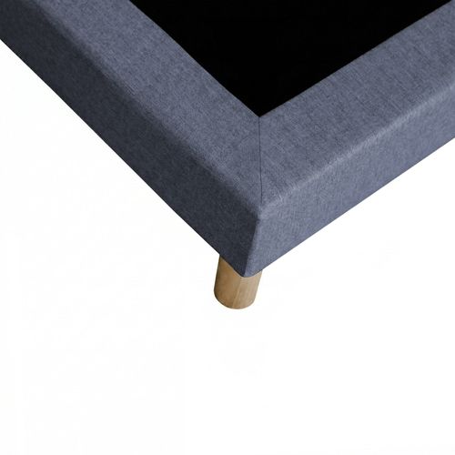 Sommier Tapissier à Lattes Fixes Bleu, Couchage Ferme, Soutien Optimal Dimensions - 2x90 X 200 Cm