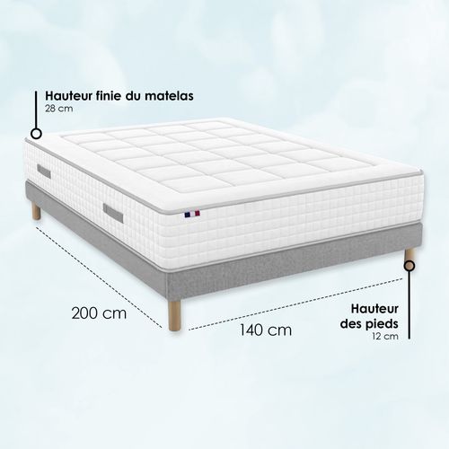 Matelas Ressorts Accueil Mémoire De Forme H 28 Sommier 140x200