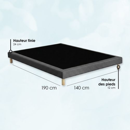 Matelas Hybride Ensaches Hecate 2 H26 Sommier Gris Foncé
