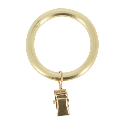 Lot De 10 Anneaux D52 Avec Pince Pour Tringle - D28 - 28 Mm - Doré Mat