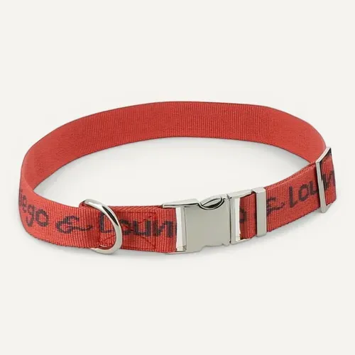 Collier En Nylon 50 Cm Corail Et Anthracite Pour Chien - 409250051