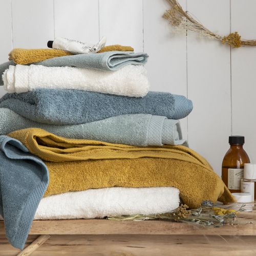 Serviette De Bain Unie En Coton Gris Plume 55x100