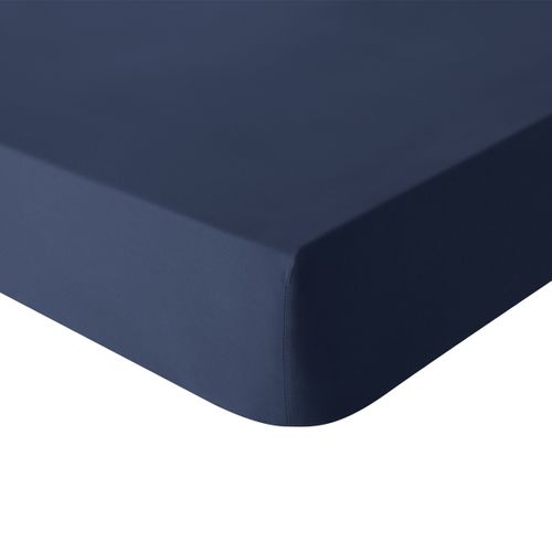Drap Housse En Coton Bleu 160x200