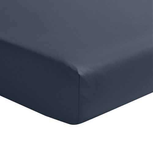 Drap Housse En Satin De Coton Bleu Nuit 140x190