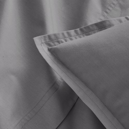 Drap Plat En Percale De Coton Gris 270x300