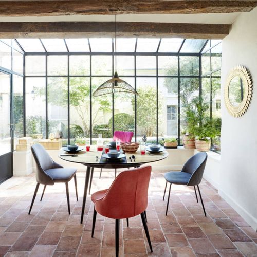 Suspension Rotin D.45 KASTELI Noir & naturel