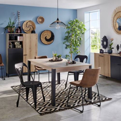 Suspension Rotin D.45 KASTELI Noir & naturel