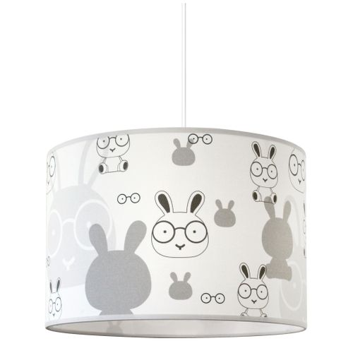 Suspension lapins H. 20,5 cm BUNNY blanc vue de face