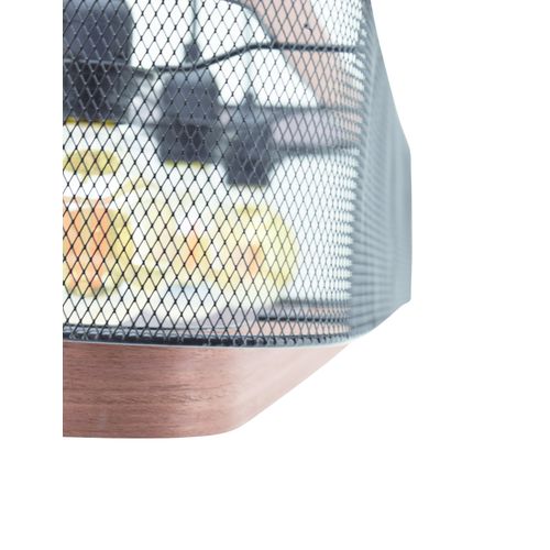 Barre suspension 3 lumières TAIGA Noir/bois vue détaillée