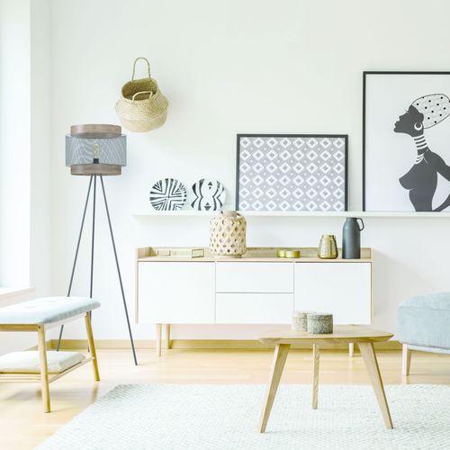 Lampadaire trépied H.155 cm TAIGA métal noir