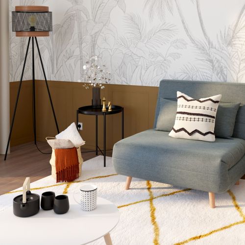 Lampadaire trépied H.155 cm TAIGA métal noir