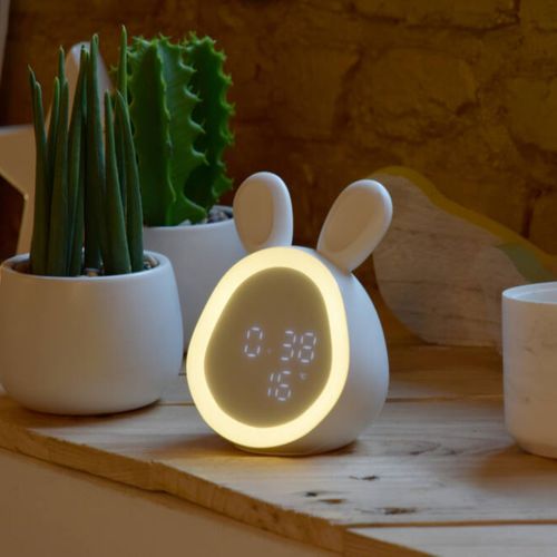 Réveil LED H. 15 cm BUGS Blanc vue d'ambiance 1