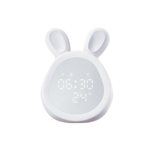 Réveil LED H. 15 cm BUGS Blanc vue de face