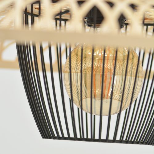Suspension D. 61 cm SANAGA Noire et naturel vue détaillée