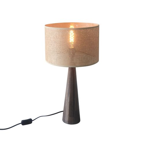 Lampe à poser H. 58 cm HONORINE Naturel et Marron