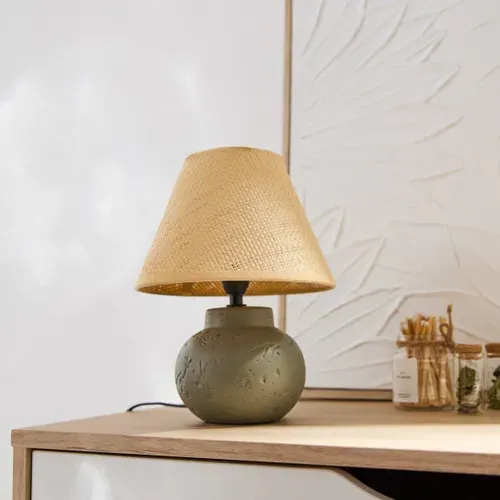 Lampe à poser H. 24 cm JOMANA Verte vue d'ambiance 1