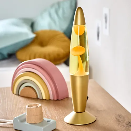 Lampe lave dorée H. 34 cm COLIMA Doré vue d'ambiance 1