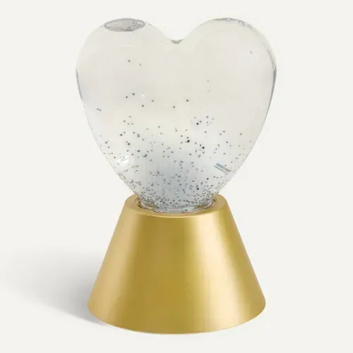 Objet lumineux coeur H. 16 cm DUA Doré vue de face