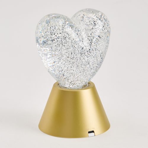 Objet lumineux coeur H. 16 cm DUA Doré vue de derrière