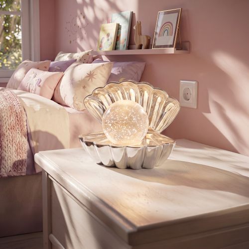 Coquillage lumineux H. 14,8 cm SIENA Chromé