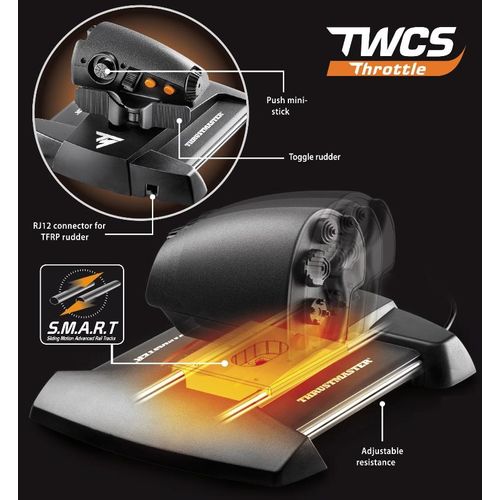 T.16000m Fcs Flight Pack Joystick Mac,pc Analogique/numérique Usb Noir