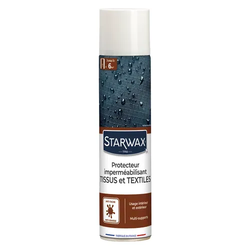Spray imperméabilisant pour STARWAX tissus et textiles 300 ml vue de face