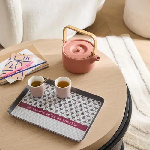 Plateau 30x22 cm  Gris / Blanc vue d'ambiance 1