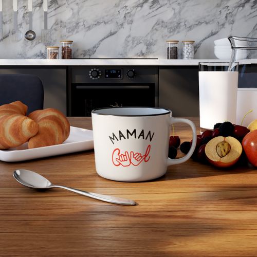 Mug 38 cl MAMAN COOL Blanc vue d'ambiance 1