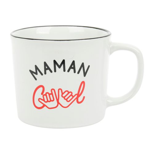 Mug 38 cl MAMAN COOL Blanc vue de face
