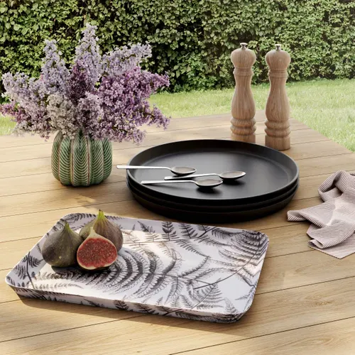 Plateau 30x22 cm JARDIN BOTANIQUE Blanc / Vert / Marron vue d'ambiance 1