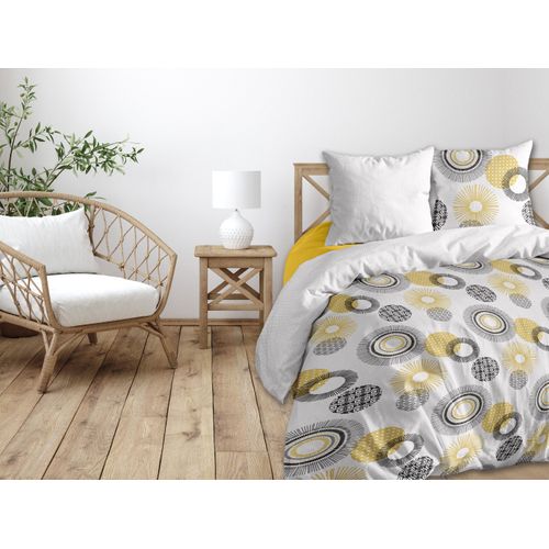 Parure De Lit 3 Pièces Granito 240x220 Cm - 100% Coton 57 Fils, Housse De Couette + 2 Taies 63x63 Cm