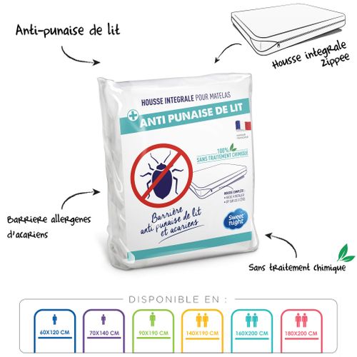 Housse De Matelas Antiacariens Anti-punaises 70x140