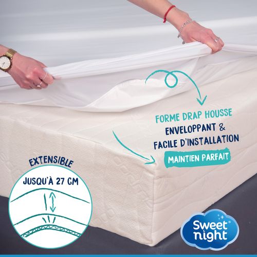 Protège Matelas 140x200 Cm - Alèse Imperméable Et Micro Respirante - Silencieux - Lavable à 90°c