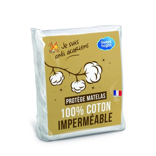 Protège Matelas 180x200 Cm - Molleton 100% Coton - Alèse Imperméable Et Anti Acariens - Silencieux