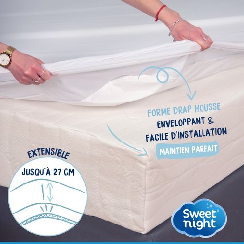 Protège Matelas 90x200 Cm - Bouclette En Coton - Alèse Imperméable Et Absorbante -silencieux