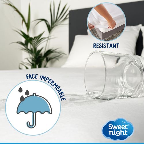 Protège Matelas 140x190 Cm - Bouclette En Coton - Alèse Imperméable Et Absorbante -silencieux