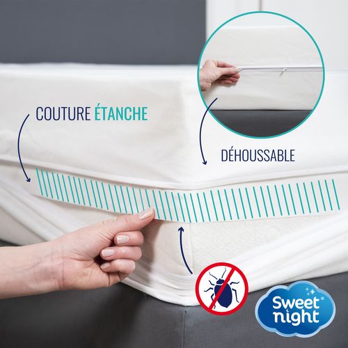 Housse Intégrale Matelas 90x190x25cm - Protège Matelas Anti-punaise De Lit Et Anti-acariens