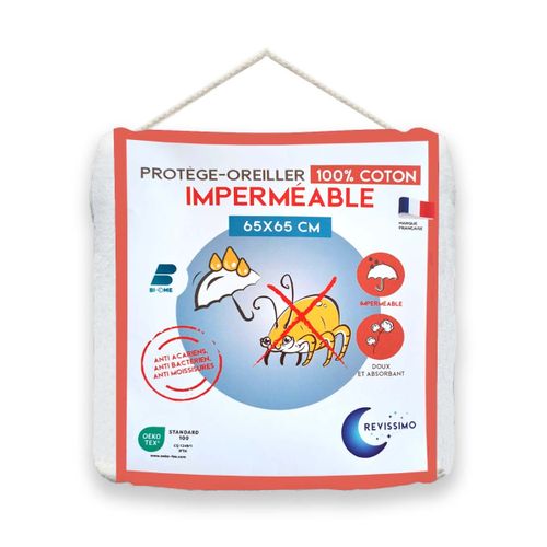 Protège Oreiller Molleton Anti-acariens Impérméable 50x70cm