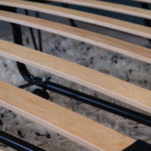 Lit Pliant M8 - 80x190 - Tissu Déco - Lattes Bois - Gain De Place