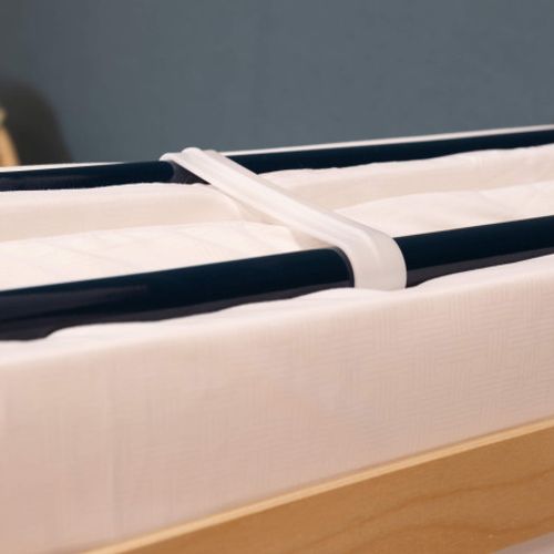 Lit Pliant M10 - 90x190 - Tissu Déco - 17 Lattes Bois - Gain De Place