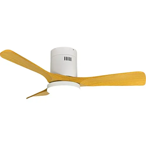 Ventilateur De Plafond Connecté + éclairage D.105 Cm - Blanc Et Bois - Voltman